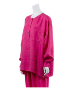 French Linen Pull Over Blouse #Pink